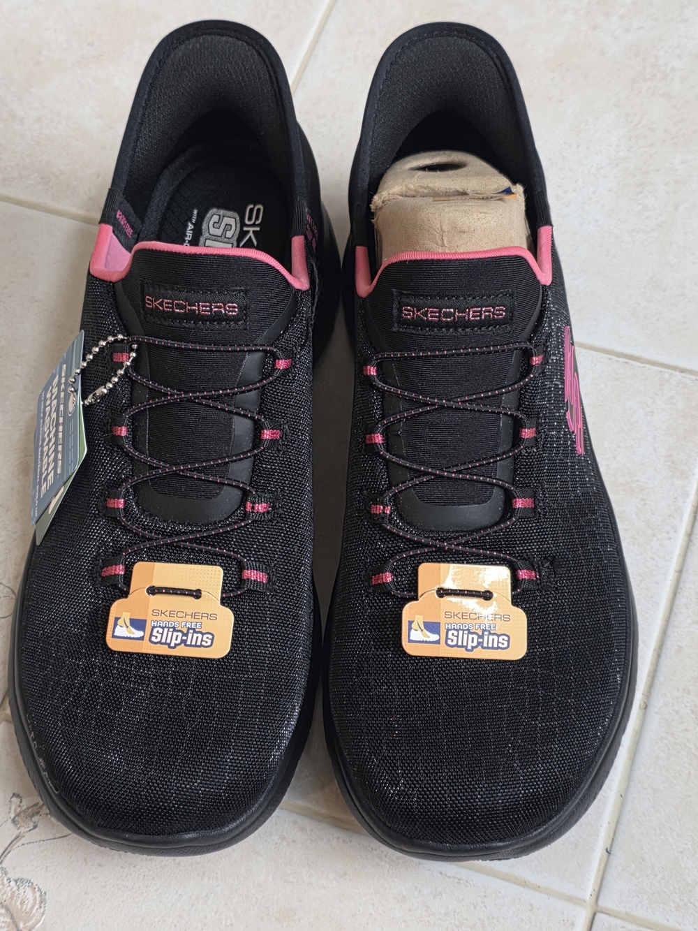 Skechers Hands Free Slip-ins: Ultra Flex 3.0 Black & Pink Sneakers NWT Size 8.5